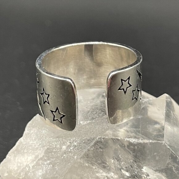 925 Sterling Smiley Face Boho Ring (Gold Face) #1318 - Picture 13 of 14